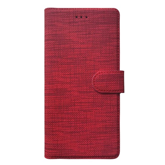 CaseUp Samsung Galaxy A03s Kılıf Kumaş Desenli Cüzdanlı Kırmızı 2